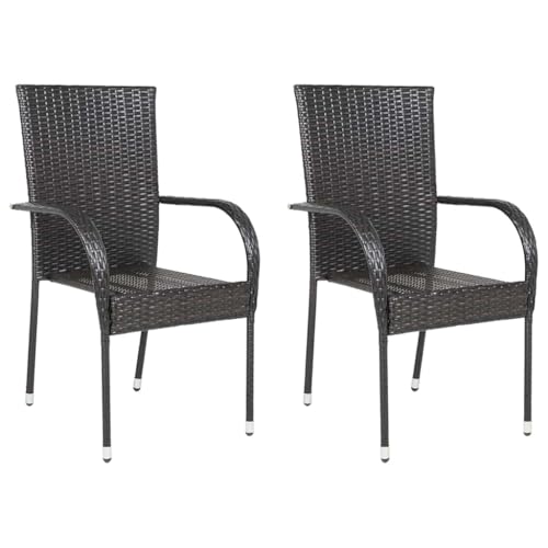 ZQQLVOO Stapelbare Gartenstühle 2 STK. Poly Rattan Braun Sitzmöglichkeiten im Freien Sitzgelegenheiten für den Garten for Balcony Lawn ZQQLVOO Stapelbare Gartenstühle 2 STK. Poly Rattan Braun Sitzmöglichkeiten im Freien Sitzgelegenheiten für den Garten for Balcony Lawn von ZQQLVOO