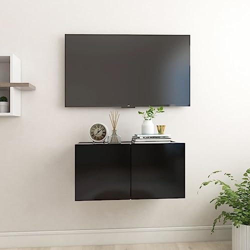 ZQQLVOO TV-Hängeschrank Schwarz Sideboard tv Sideboard Wohnzimmer Couchtisch lowboard 60x30x30 cm von ZQQLVOO
