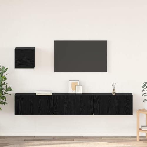 ZQQLVOO TV-Regal Set Sonstiges mit Speicher mit Tür 4 pcs Schwarz Eiche tv kommode HiFi Rack tv ständer wohnzimmerschrank 60 x 30 x 30 cm ZQQLVOO TV-Regal Set Sonstiges mit Speicher mit Tür 4 pcs Schwarz Eiche tv kommode HiFi Rack tv ständer wohnzimmerschrank 60 x 30 x 30 cm von ZQQLVOO