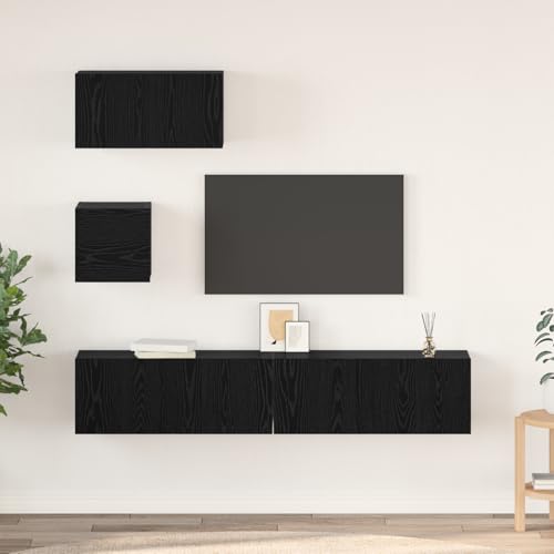 ZQQLVOO TV-Regal Set Sonstiges mit Speicher mit Tür 4 pcs Schwarz Eiche wohnzimmerschrank Fernsehschrank tv Cabinet tv unterschrank 80 x 30 x 30 cm ZQQLVOO TV-Regal Set Sonstiges mit Speicher mit Tür 4 pcs Schwarz Eiche wohnzimmerschrank Fernsehschrank tv Cabinet tv unterschrank 80 x 30 x 30 cm von ZQQLVOO