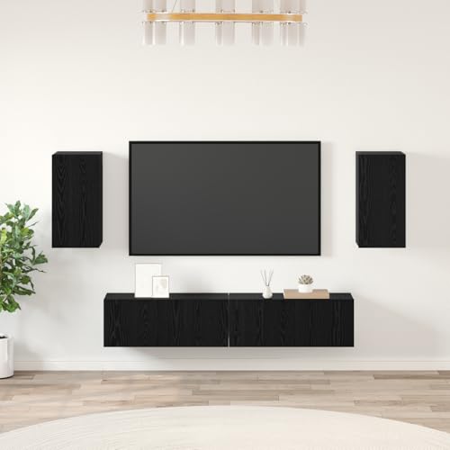 ZQQLVOO TV-Regalset mit Regal mit Speicher mit Tür 4 pcs Schwarz Eiche Sideboard tv Fernsehschrank tv Bank hängeschrank 80 x 30 x 30,5 cm ZQQLVOO TV-Regalset mit Regal mit Speicher mit Tür 4 pcs Schwarz Eiche Sideboard tv Fernsehschrank tv Bank hängeschrank 80 x 30 x 30,5 cm von ZQQLVOO