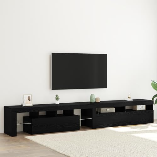 ZQQLVOO TV-Schränke 2 STK. mit LED-Leuchten Schwarz Eiche Holzwerkstoff Sideboard tv Fernseher kommode hängeschrank tv Board ZQQLVOO TV-Schränke 2 STK. mit LED-Leuchten Schwarz Eiche Holzwerkstoff Sideboard tv Fernseher kommode hängeschrank tv Board von ZQQLVOO