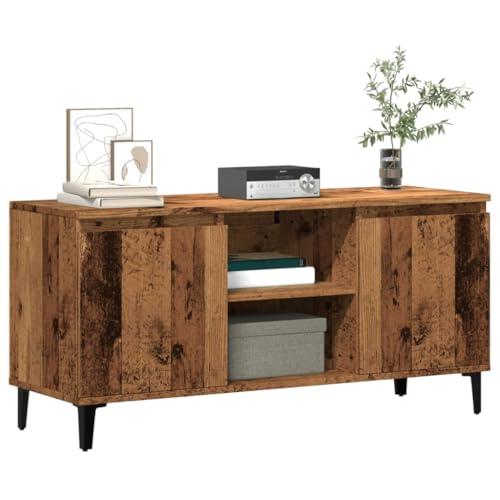 ZQQLVOO TV-Schrank Altholz-Optik Konsolentisch mit Schubladen tv unterschrank tv Board Fernseher Tisch 102x35x50 cm Holzwerkstoff von ZQQLVOO