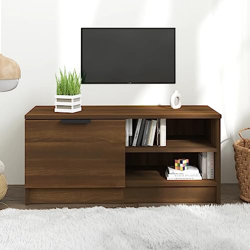 ZQQLVOO TV-Schrank Braun Eichen-Optik kommode tv Cabinet hängeschrank tv Bank 80x35x36,5 cm Holzwerkstoff von ZQQLVOO