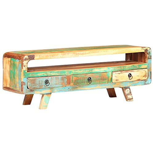 ZQQLVOO TV-Schrank Fernsehschrank Konsolentisch mit Schubladen tv Board tv unterschrank 117x30x41 cm Altholz Massiv von ZQQLVOO