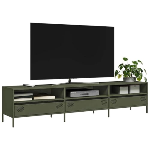 ZQQLVOO TV-Schrank Olivgrün Fernseher Tisch Fernseher Schrank Konsolentisch mit Schubladen Couchtisch 202x39x43,5 cm Kaltgewalzter Stahl ZQQLVOO TV-Schrank Olivgrün Fernseher Tisch Fernseher Schrank Konsolentisch mit Schubladen Couchtisch 202x39x43,5 cm Kaltgewalzter Stahl von ZQQLVOO