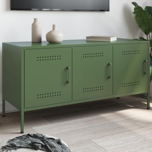 ZQQLVOO TV-Schrank Olivgrün TV Schrank TV Sideboard für Empfangsraum Schlafzimmer 100,5x39x50,5 cm Stahl von ZQQLVOO