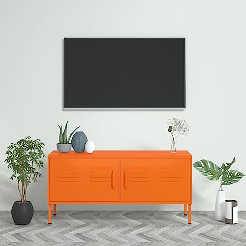 ZQQLVOO TV-Schrank Orange Sideboard tv Fernseher Schrank tv Cabinet Fernsehtisch 105x35x50 cm Stahl von ZQQLVOO