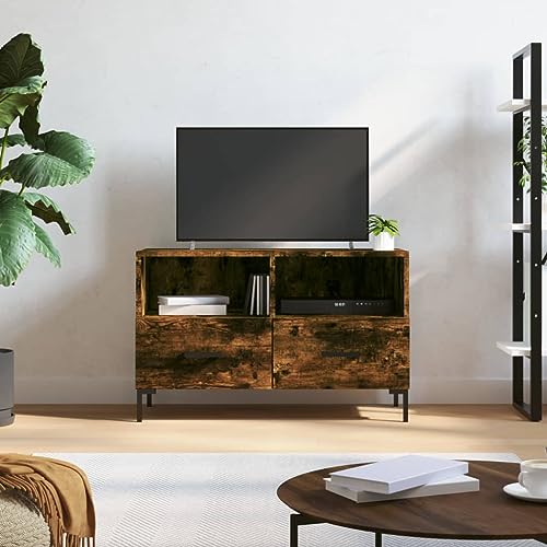 ZQQLVOO TV-Schrank Räuchereiche Fernsehschrank tv Regal Konsolentisch mit Schubladen Fernseher Tisch 80x36x50 cm Holzwerkstoff von ZQQLVOO