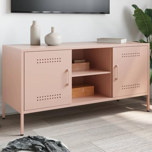 ZQQLVOO TV-Schrank Rosa hängeschrank Sideboard hängend tv Board tv Regal 100,5x39x50,5 cm Stahl von ZQQLVOO