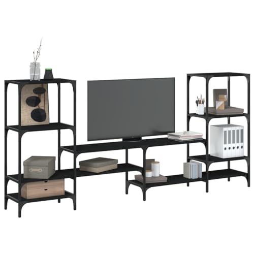 ZQQLVOO TV-Schrank Schwarz Fernsehtisch tv Board Fernseher Tisch hängeschrank 206,5x28,5x95 cm Holzwerkstoff von ZQQLVOO