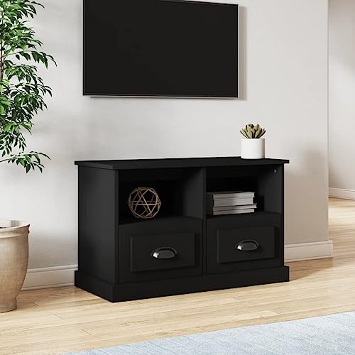 ZQQLVOO TV-Schrank Schwarz HiFi Rack tv möbel Sideboard Wohnzimmer Konsolentisch mit Schubladen 80x35x50 cm Holzwerkstoff ZQQLVOO TV-Schrank Schwarz HiFi Rack tv möbel Sideboard Wohnzimmer Konsolentisch mit Schubladen 80x35x50 cm Holzwerkstoff von ZQQLVOO