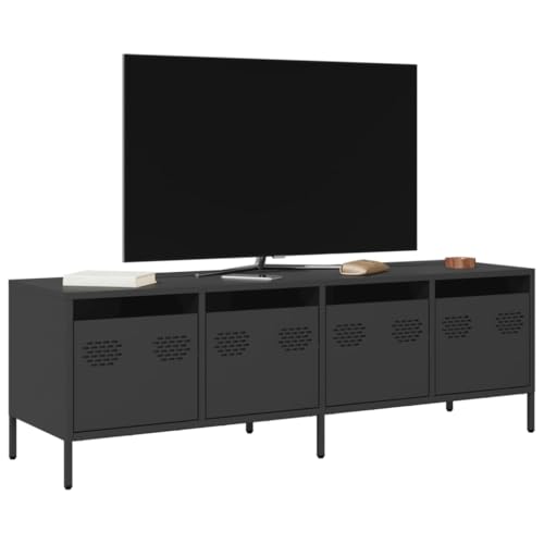ZQQLVOO TV-Schrank Schwarz Konsolentisch mit Schubladen HiFi Rack tv Board tv Cabinet 135x39x43,5 cm Kaltgewalzter Stahl von ZQQLVOO