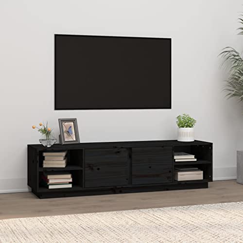 ZQQLVOO TV-Schrank Schwarz Massiver Kiefernholz TV-Schrank mit 6 Fächern und 2 Türen für stilvolle Aufbewahrung 156x40x40 cm Massivholz Kiefer ZQQLVOO TV-Schrank Schwarz Massiver Kiefernholz TV-Schrank mit 6 Fächern und 2 Türen für stilvolle Aufbewahrung 156x40x40 cm Massivholz Kiefer von ZQQLVOO