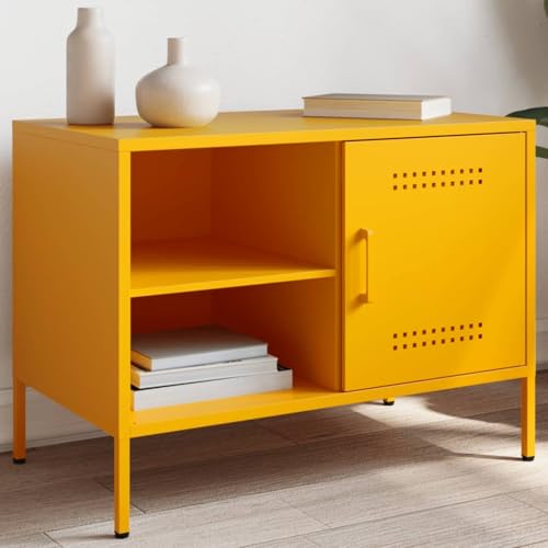 ZQQLVOO TV-Schrank Senfgelb tv Regal Sideboard hängend tv Bank Fernseher Tisch 68x39x50,5 cm Stahl ZQQLVOO TV-Schrank Senfgelb tv Regal Sideboard hängend tv Bank Fernseher Tisch 68x39x50,5 cm Stahl von ZQQLVOO
