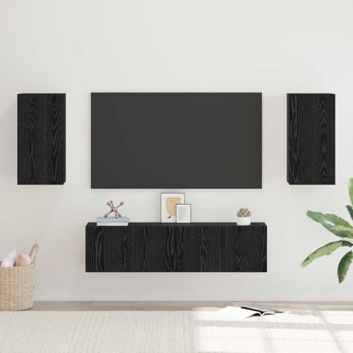 ZQQLVOO TV-Schrank-Set 4 pcs Schwarz Eiche Mittel Sideboard Wohnzimmer Fernseher Tisch Konsolentisch mit Schubladen Sideboard tv 60 x 30 x 30 cm ZQQLVOO TV-Schrank-Set 4 pcs Schwarz Eiche Mittel Sideboard Wohnzimmer Fernseher Tisch Konsolentisch mit Schubladen Sideboard tv 60 x 30 x 30 cm von ZQQLVOO