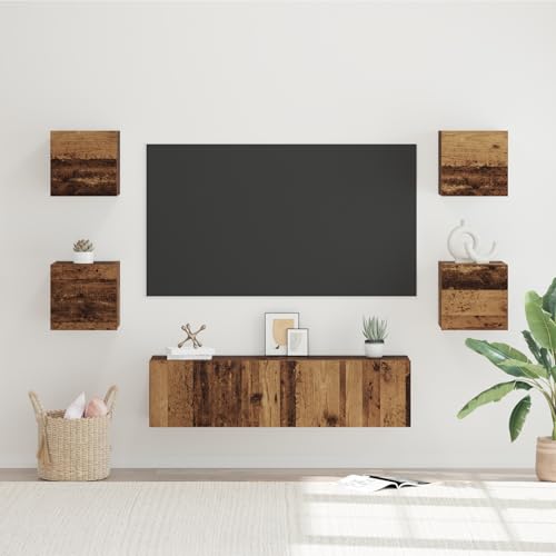 ZQQLVOO TV-Schrank-Set 6 pcs Altes Holz Mittel Wandmontierter Aufbewahrungsschrank mit Tür, rustikaler Stauraum für Wohnzimmer und Esszimmer. 120 x 30 x 30 cm ZQQLVOO TV-Schrank-Set 6 pcs Altes Holz Mittel Wandmontierter Aufbewahrungsschrank mit Tür, rustikaler Stauraum für Wohnzimmer und Esszimmer. 120 x 30 x 30 cm von ZQQLVOO