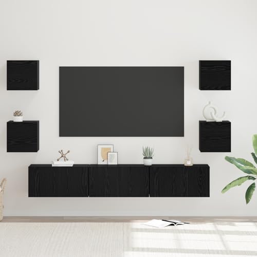 ZQQLVOO TV-Schrank-Set 7 pcs Schwarz Eiche Mittel Fernseher kommode Sideboard Wohnzimmer Sideboard hängend Konsolentisch mit Schubladen 180 x 30 x 30 cm ZQQLVOO TV-Schrank-Set 7 pcs Schwarz Eiche Mittel Fernseher kommode Sideboard Wohnzimmer Sideboard hängend Konsolentisch mit Schubladen 180 x 30 x 30 cm von ZQQLVOO