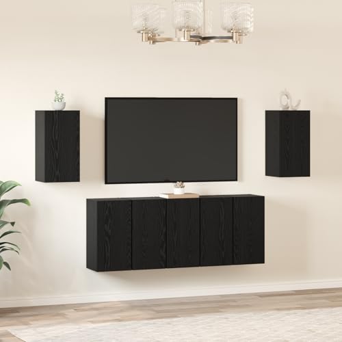 ZQQLVOO TV-Schrank-Set mit Regal 7 pcs Schwarze Eiche Rustikaler rechteckiger Buffettisch mit verwitterter Oberfläche für Wohnzimmer, robust und vielseitig nutzbar. 30,5 x 30 x 60 cm ZQQLVOO TV-Schrank-Set mit Regal 7 pcs Schwarze Eiche Rustikaler rechteckiger Buffettisch mit verwitterter Oberfläche für Wohnzimmer, robust und vielseitig nutzbar. 30,5 x 30 x 60 cm von ZQQLVOO