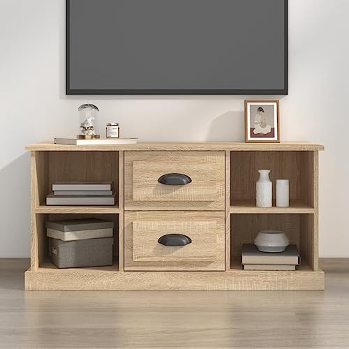 ZQQLVOO TV-Schrank Sonoma-Eiche tv ständer HiFi Rack wohnzimmerschrank Fernsehtisch 99,5x35,5x48 cm Holzwerkstoff von ZQQLVOO