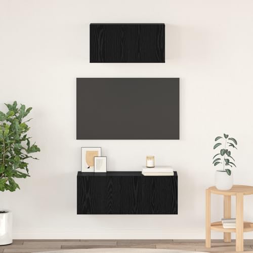 ZQQLVOO TV-Schrank Sonstiges mit Speicher mit Tür 2 pcs Schwarz Eiche Fernsehschrank tv Regal HiFi Rack Couchtisch 80 x 30 x 30 cm ZQQLVOO TV-Schrank Sonstiges mit Speicher mit Tür 2 pcs Schwarz Eiche Fernsehschrank tv Regal HiFi Rack Couchtisch 80 x 30 x 30 cm von ZQQLVOO
