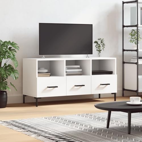 ZQQLVOO TV-Schrank Weiß Couchtisch hängeschrank tv möbel wohnzimmerschrank 102x36x50 cm Holzwerkstoff von ZQQLVOO