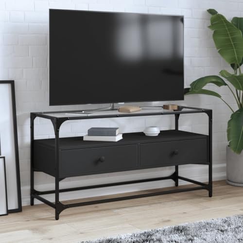 ZQQLVOO TV-Schrank mit Glasplatte Schwarz tv Board Couchtisch Sideboard tv lowboard 98x35x51 cm Holzwerkstoff ZQQLVOO TV-Schrank mit Glasplatte Schwarz tv Board Couchtisch Sideboard tv lowboard 98x35x51 cm Holzwerkstoff von ZQQLVOO