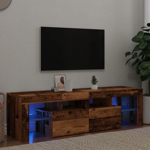 ZQQLVOO TV-Schrank mit LED Altholz-Optik Sideboard hängend Fernseher kommode tv Board tv Regal 140x36,5x40 cm Holzwerkstoff ZQQLVOO TV-Schrank mit LED Altholz-Optik Sideboard hängend Fernseher kommode tv Board tv Regal 140x36,5x40 cm Holzwerkstoff von ZQQLVOO