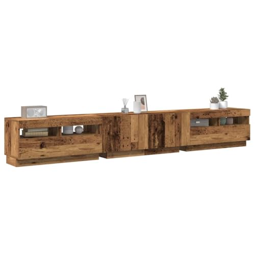 ZQQLVOO TV-Schrank mit LED-Leuchten Altholz-Optik Sideboard hängend lowboard tv Cabinet Fernseher Tisch 260x35x40 cm ZQQLVOO TV-Schrank mit LED-Leuchten Altholz-Optik Sideboard hängend lowboard tv Cabinet Fernseher Tisch 260x35x40 cm von ZQQLVOO