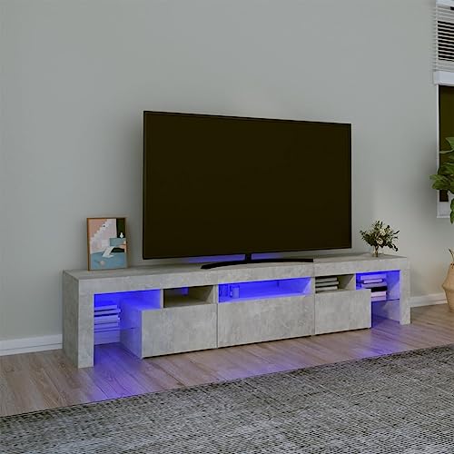 ZQQLVOO TV-Schrank mit LED-Leuchten Betongrau Sideboard Wohnzimmer tv ständer Fernsehschrank hängeschrank 200x36,5x40 cm ZQQLVOO TV-Schrank mit LED-Leuchten Betongrau Sideboard Wohnzimmer tv ständer Fernsehschrank hängeschrank 200x36,5x40 cm von ZQQLVOO