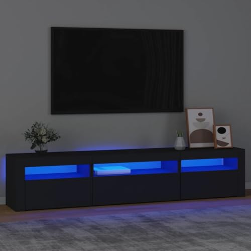ZQQLVOO TV-Schrank mit LED-Leuchten Schwarz wohnzimmerschrank Sideboard hängend HiFi Rack Konsolentisch mit Schubladen 195x35x40 cm ZQQLVOO TV-Schrank mit LED-Leuchten Schwarz wohnzimmerschrank Sideboard hängend HiFi Rack Konsolentisch mit Schubladen 195x35x40 cm von ZQQLVOO