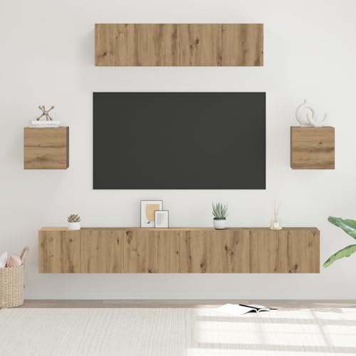 ZQQLVOO TV-Schranksystem 7 pcs Handwerklich gefertigter Eichenholz hängeschrank tv Cabinet HiFi Rack Konsolentisch mit Schubladen ZQQLVOO TV-Schranksystem 7 pcs Handwerklich gefertigter Eichenholz hängeschrank tv Cabinet HiFi Rack Konsolentisch mit Schubladen von ZQQLVOO