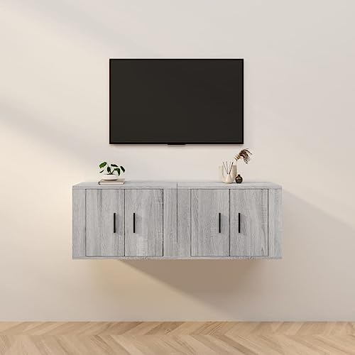 ZQQLVOO TV-Wandschränke 2 STK. Grau Sonoma Fernsehtisch Fernseher Schrank tv unterschrank tv Bank 57x34,5x40 cm ZQQLVOO TV-Wandschränke 2 STK. Grau Sonoma Fernsehtisch Fernseher Schrank tv unterschrank tv Bank 57x34,5x40 cm von ZQQLVOO