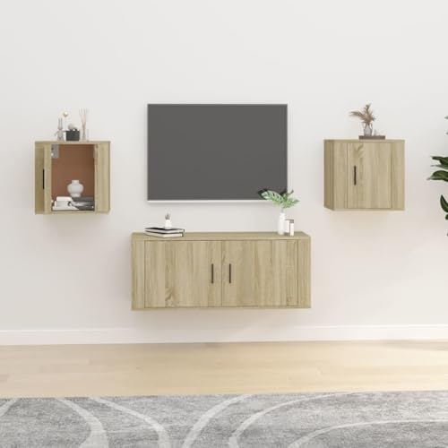 ZQQLVOO TV-Wandschränke 2 STK. Sonoma-Eiche tv Bank HiFi Rack lowboard Fernseher Schrank 40x34,5x40 cm von ZQQLVOO