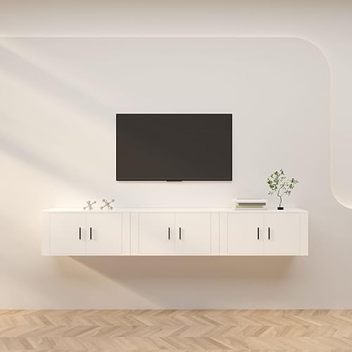 ZQQLVOO TV-Wandschränke 3 STK. Weiß tv ständer Konsolentisch mit Schubladen Sideboard hängend lowboard 80x34,5x40 cm ZQQLVOO TV-Wandschränke 3 STK. Weiß tv ständer Konsolentisch mit Schubladen Sideboard hängend lowboard 80x34,5x40 cm von ZQQLVOO