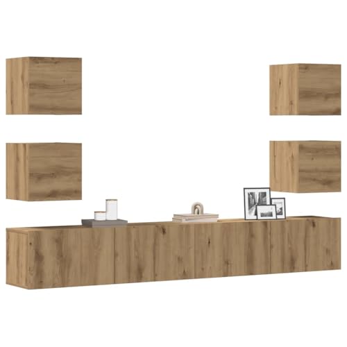 ZQQLVOO TV-Wandschränke 6 STK. Artisan-Eiche Holzwerkstoff tv unterschrank Sideboard Wohnzimmer Fernsehschrank HiFi Rack von ZQQLVOO
