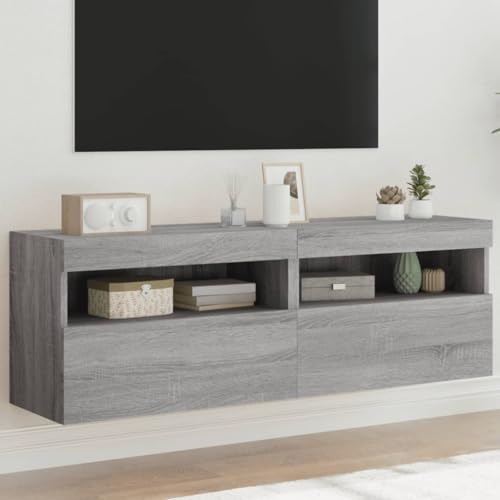 ZQQLVOO TV-Wandschränke mit LED-Leuchten 2 STK. Grau Sonoma Fernseher Schrank HiFi Rack tv Bank tv kommode 60x30x40 cm ZQQLVOO TV-Wandschränke mit LED-Leuchten 2 STK. Grau Sonoma Fernseher Schrank HiFi Rack tv Bank tv kommode 60x30x40 cm von ZQQLVOO