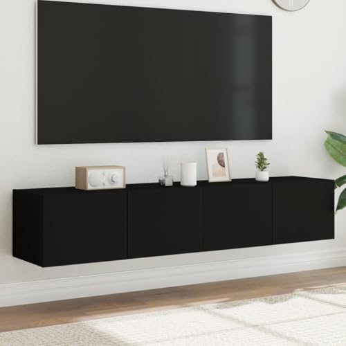 ZQQLVOO TV-Wandschränke mit LED-Leuchten 2 STK. Schwarz HiFi Rack tv kommode kommode hängeschrank 80x35x31 cm ZQQLVOO TV-Wandschränke mit LED-Leuchten 2 STK. Schwarz HiFi Rack tv kommode kommode hängeschrank 80x35x31 cm von ZQQLVOO