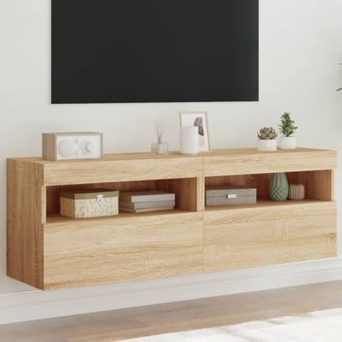 ZQQLVOO TV-Wandschränke mit LED-Leuchten 2 STK. Sonoma-Eiche hängeschrank Konsolentisch mit Schubladen tv ständer Sideboard tv 60x30x40cm ZQQLVOO TV-Wandschränke mit LED-Leuchten 2 STK. Sonoma-Eiche hängeschrank Konsolentisch mit Schubladen tv ständer Sideboard tv 60x30x40cm von ZQQLVOO