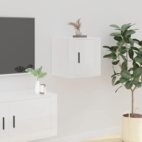 ZQQLVOO TV-Wandschrank Hochglanz-Weiß kommode Sideboard hängend hängeschrank Fernsehschrank 40x34,5x40 cm von ZQQLVOO