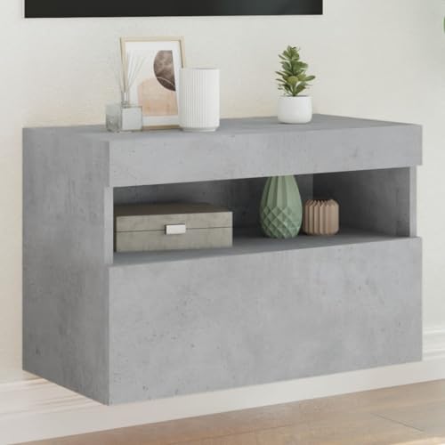 ZQQLVOO TV-Wandschrank mit LED-Leuchten Betongrau Couchtisch wohnzimmerschrank Fernsehtisch Sideboard hängend 60x30x40 cm ZQQLVOO TV-Wandschrank mit LED-Leuchten Betongrau Couchtisch wohnzimmerschrank Fernsehtisch Sideboard hängend 60x30x40 cm von ZQQLVOO