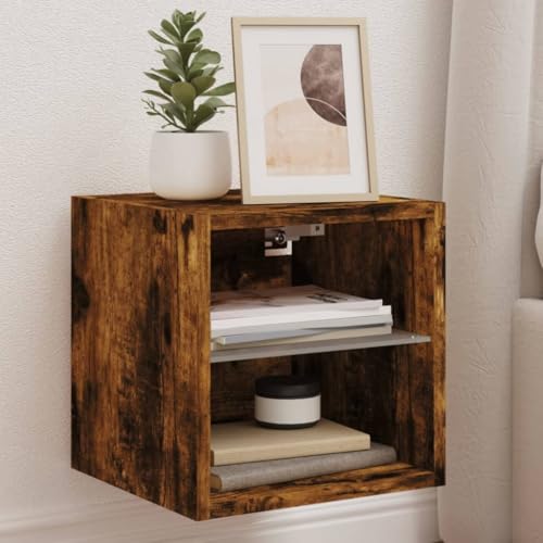 ZQQLVOO TV-Wandschrank mit LED-Leuchten Räuchereiche Wohnzimmerschrank TV Sideboard für Arbeitszimmer Empfangsraum 30x28,5x30 cm ZQQLVOO TV-Wandschrank mit LED-Leuchten Räuchereiche Wohnzimmerschrank TV Sideboard für Arbeitszimmer Empfangsraum 30x28,5x30 cm von ZQQLVOO