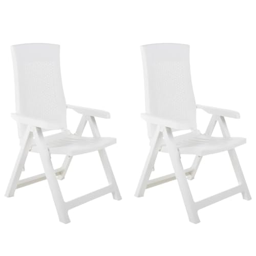 ZQQLVOO Verstellbare Gartenstühle 2 STK. Kunststoff Weiß Sitzmöglichkeiten im Freien Sitzmöbel für den Garten for Garden Deck von ZQQLVOO