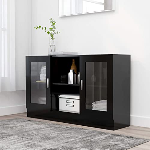 ZQQLVOO Vitrinenschrank Schwarz kleiderschrank sideboards for Innenraum Schlafzimmer 120x30,5x70 cm Holzwerkstoff von ZQQLVOO
