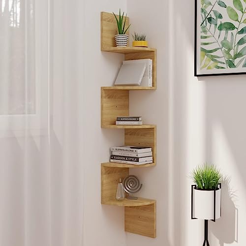 ZQQLVOO Wand-Eckregal Sonoma-Eiche Hängeregal Regal für Wohnzimmer Bad 19x19x123 cm Holzwerkstoff von ZQQLVOO