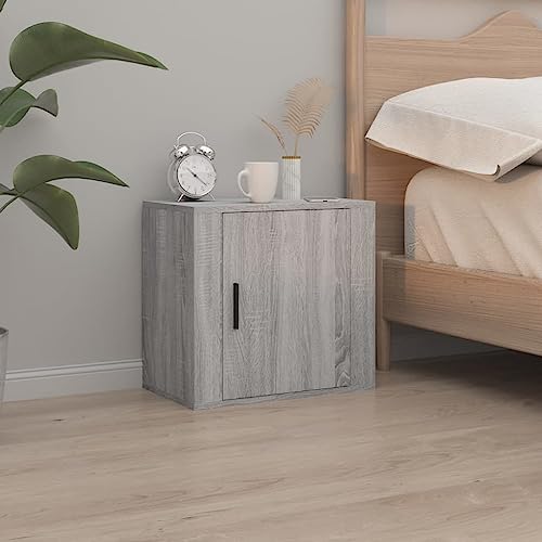 ZQQLVOO Wand-Nachttisch Grau Sonoma kommode mit schubladen Bedside Table for Wohnzimmer Zimmer 50x30x47 cm von ZQQLVOO