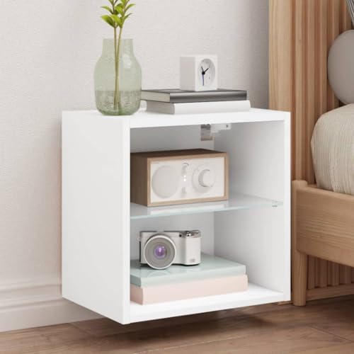 ZQQLVOO Wand-Nachttisch mit LED-Leuchten Weiß hängeschrank tv unterschrank Fernseher Tisch tv Board ZQQLVOO Wand-Nachttisch mit LED-Leuchten Weiß hängeschrank tv unterschrank Fernseher Tisch tv Board von ZQQLVOO