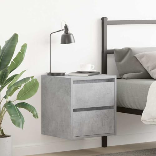 ZQQLVOO Wand-Nachttische 2 STK. Betongrau nachtschrank badschrank schmal for Zimmer Wohnzimmer 38x34x40 cm von ZQQLVOO