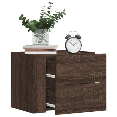 ZQQLVOO Wand-Nachttische 2 STK. Braun Eichen-Optik Nachtkommoden Nachttische für das Schlafzimmer für Wohnräume 45x30x35 cm von ZQQLVOO