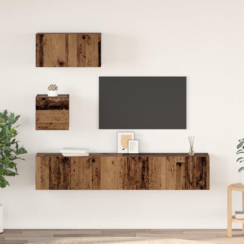 ZQQLVOO Wand TV Schrank 4 pcs Altes Holz Modulare Wandregale für Bücher und Deko, rustikale Aufbewahrung mit texturierter Oberfläche 30,5 x 30 x 30 cm Mittel ZQQLVOO Wand TV Schrank 4 pcs Altes Holz Modulare Wandregale für Bücher und Deko, rustikale Aufbewahrung mit texturierter Oberfläche 30,5 x 30 x 30 cm Mittel von ZQQLVOO